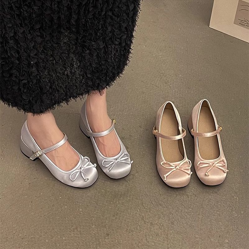 New Buckle Strap Versatile Chunky Heel Round Toe French Chic Shallow Cut Qipao Mary Jane Shoes foto 5