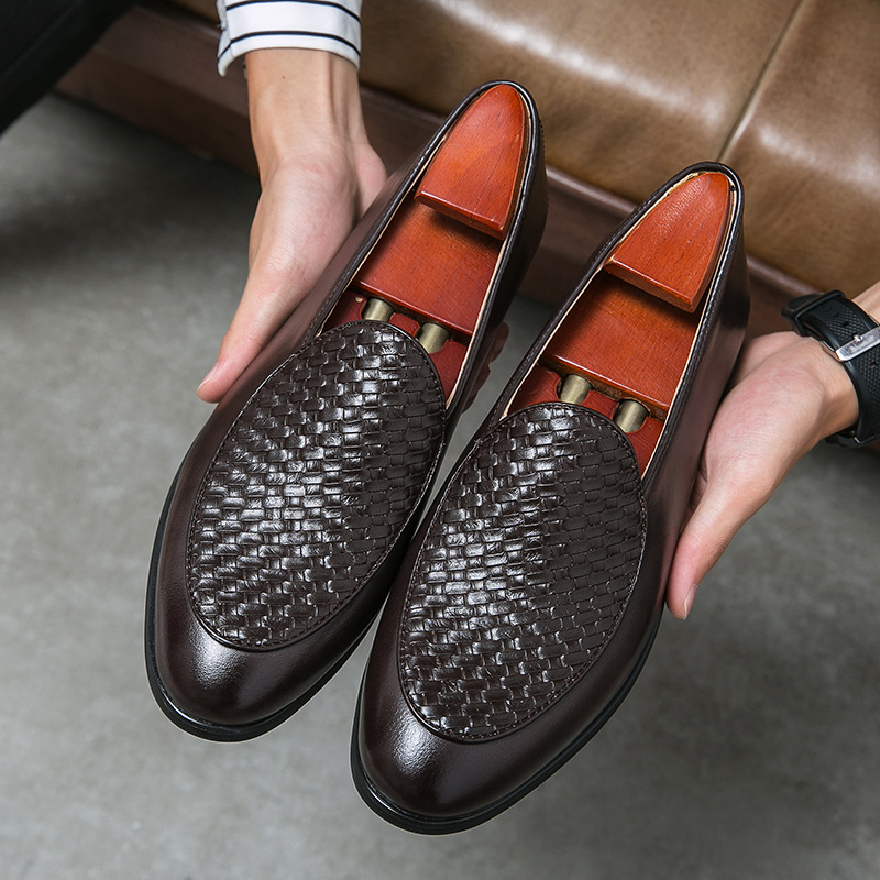Business Casual Loafers Men's Simplicity Lightweight Laceless Leather Shoes foto 2