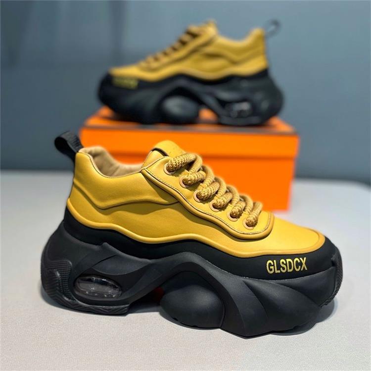 Leather Surface Trend Sports Leisure Platform Men's Shoes foto 5