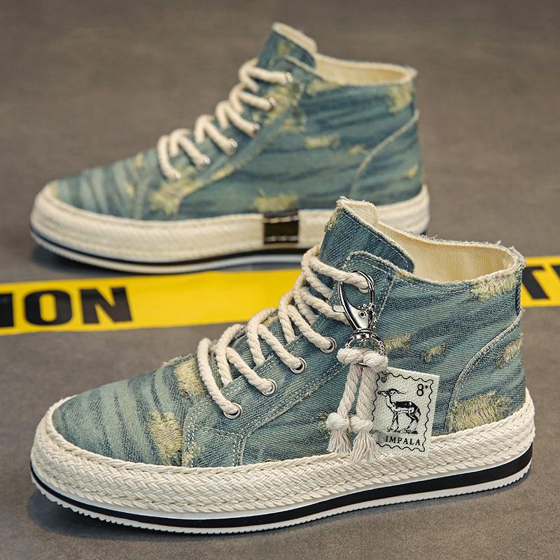 1970s High-top Canvas Shoes Men's Korean-style Student foto 5