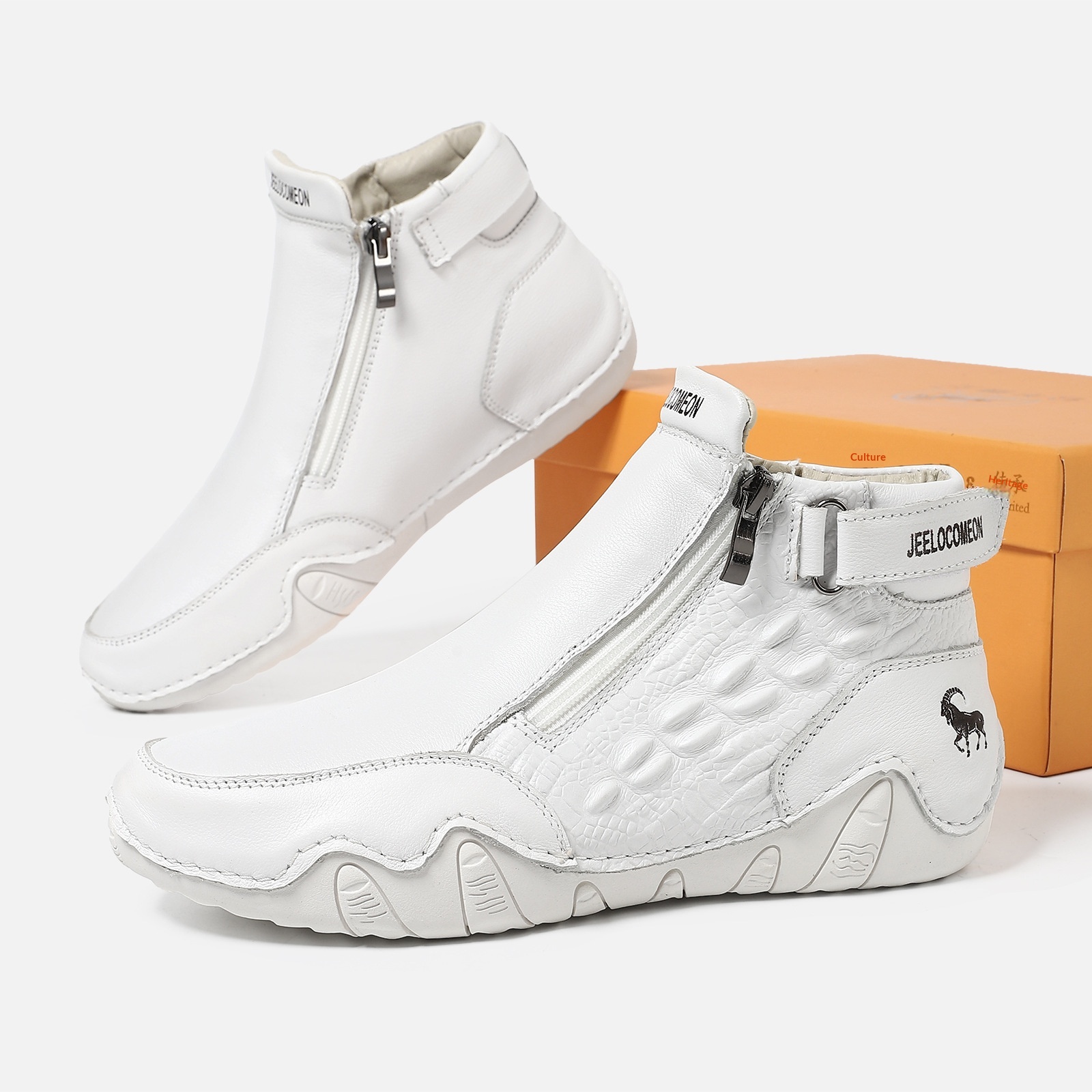 Genuine Leather Plus-Size Cotton Shoes Independent Website High-Top Wear-Resistant Outdoor Casual Shoes foto 4