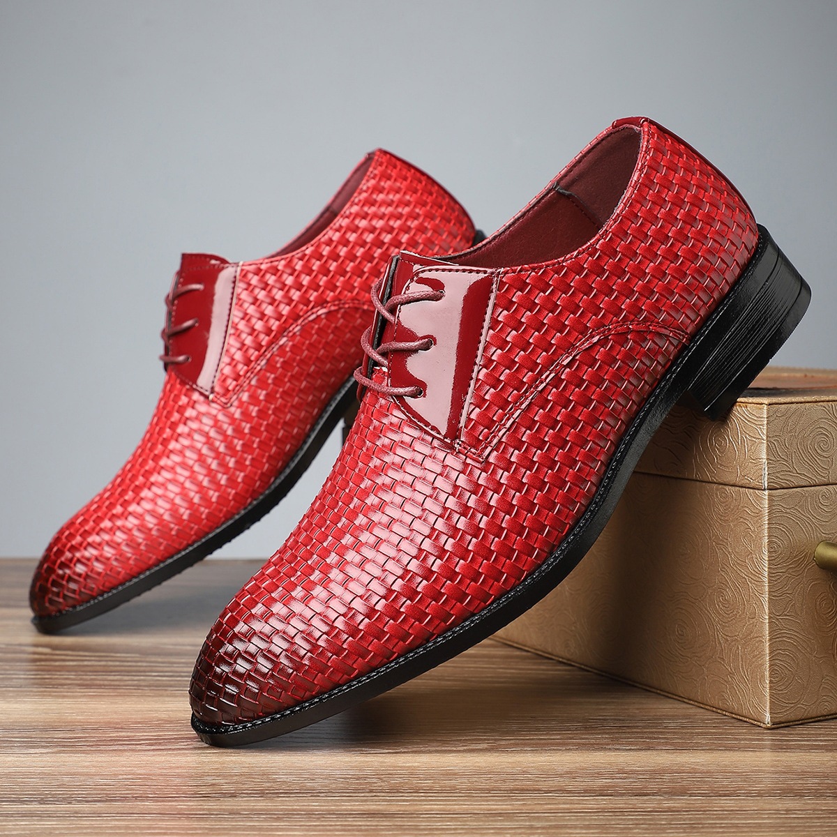Mens Stylish Formal Pointed-toe Lace-up Leather Shoes foto 4