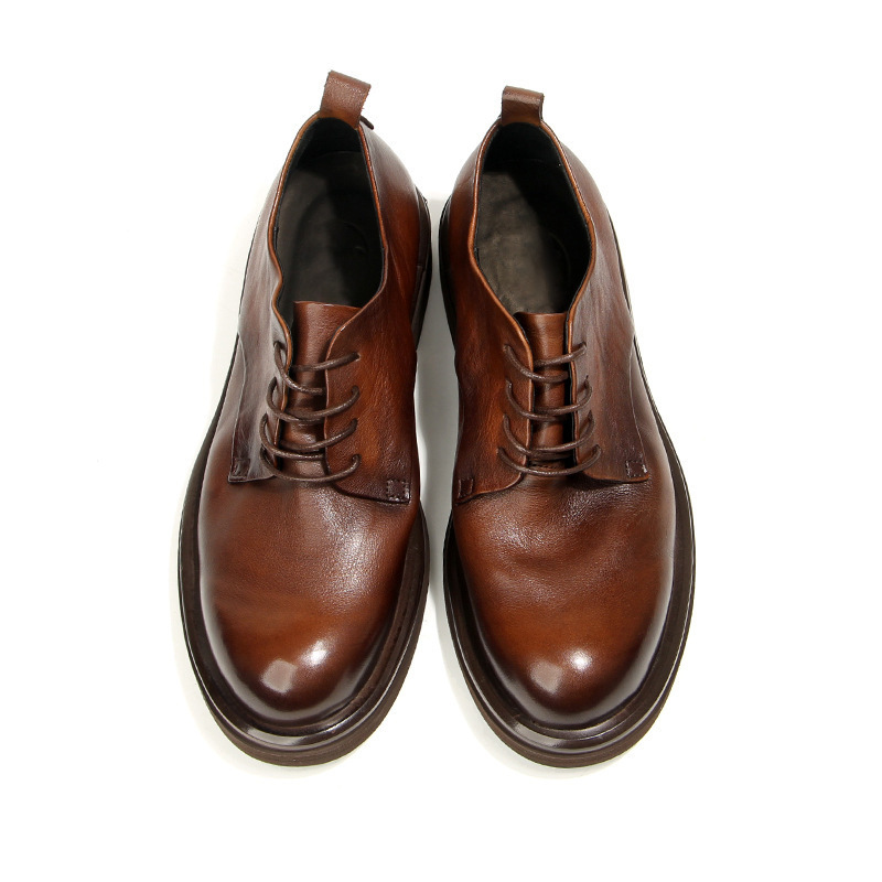 British-style Vintage Leather Shoes For Men foto 5