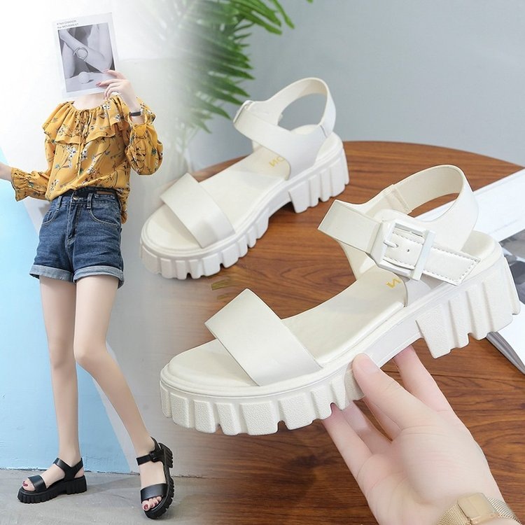 Women's Peep Toe Ankle-strap Buckle Platform Sandals foto 2