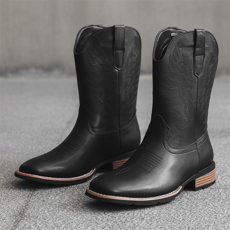 Western Denim Boots Fashion Embroidered