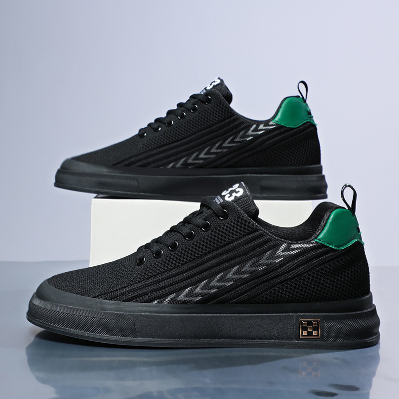 Flying Woven Skate Shoes Mesh Wear-resistant Sports Leisure Invisible Height Increasing Insole Men foto 2