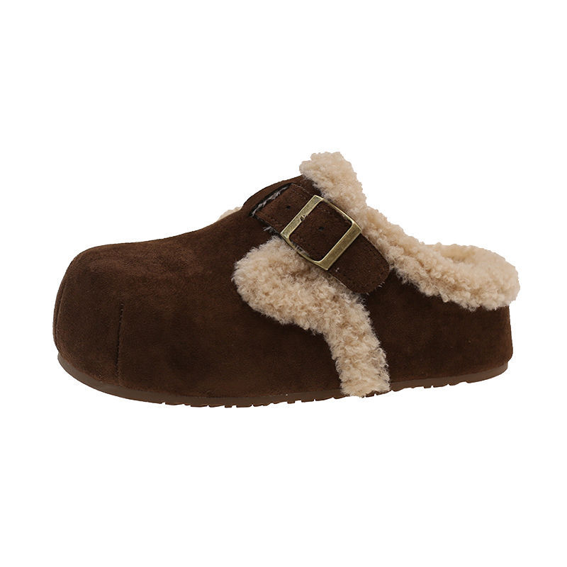 Baotou Semi-drag Fleece Lazy Cotton Slippers foto 3