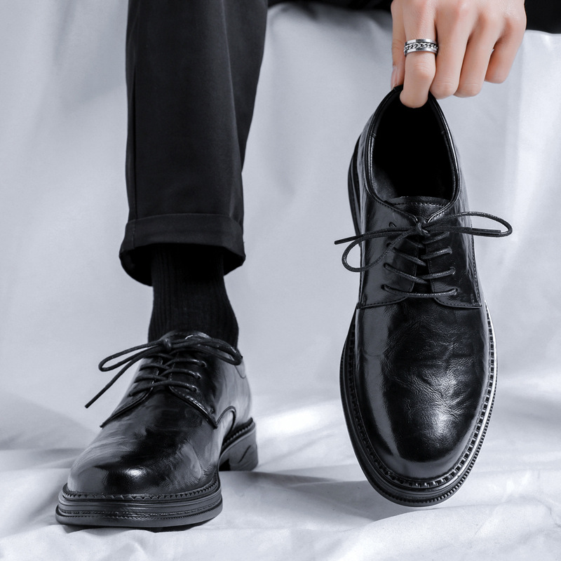 Men's Leather Shoes Business Formal Wear Soft Bottom foto 2