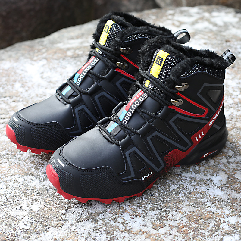 Winter Outdoors Snow Boots High-top Velvet Thermal Off-road Thickened Lightweight Mountaineering Men's Cotton Shoes foto 4