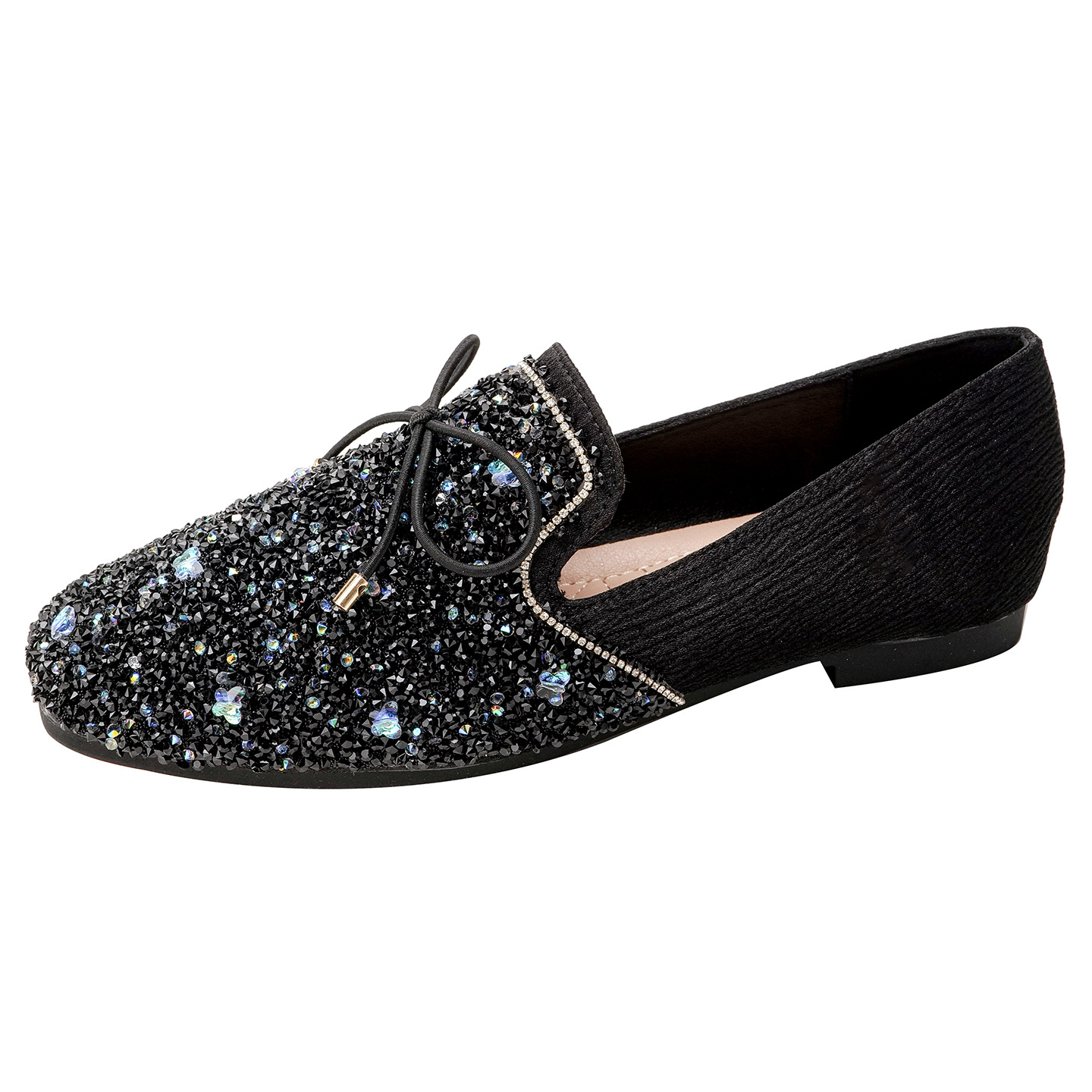 Rhinestone Square Head Pumps Women's Flat Low-cut All-match foto 2