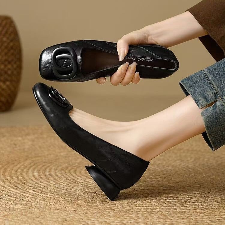 French-style Vintage Low-cut Round-toe Versatile Womens Shoes foto 3