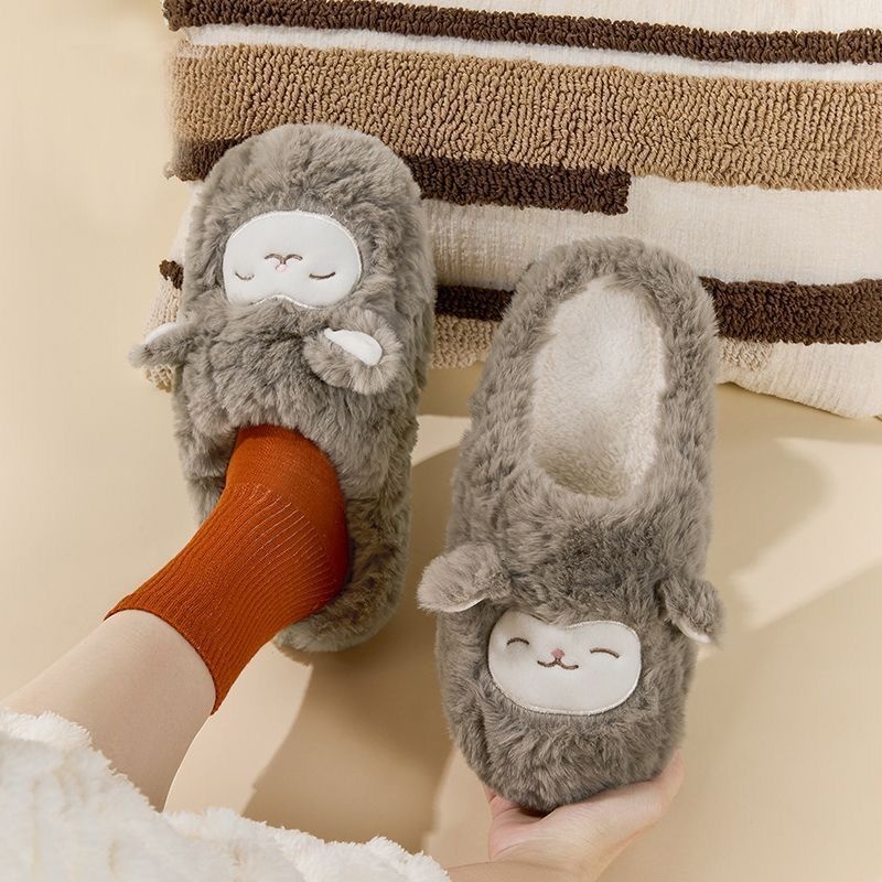 Warmth-Keeping Cotton Slippers For Couples Mens Non-Slip Fuzzy Indoor Postpartum Shoes foto 2