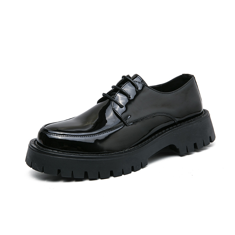 British Casual Lace Up Hair Stylist Platform Height Increasing Low Top Work Shoes foto 2