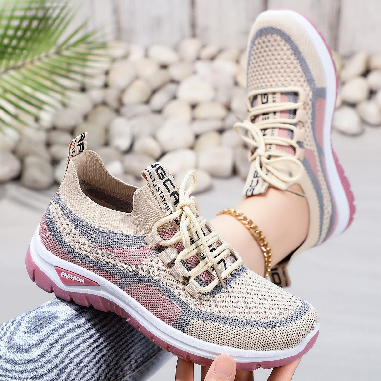 Women's Fly Woven Mesh Low-cut Lightweight Comfortable All-match Casual Shoes foto 5