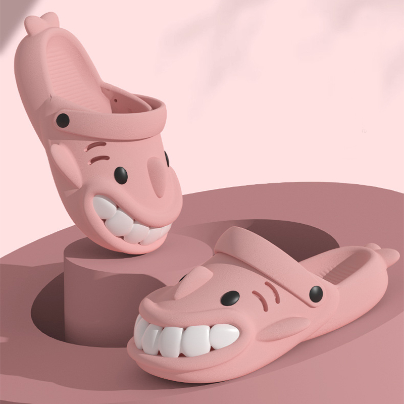 New Cute Funny Shark Slippers Summer Outerdoor Garden Shoes Indoor Non-Slip Floor Home Slipper foto 4