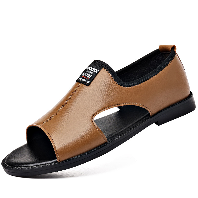 Roman Casual Sandals Soft Leather Non-slip Men foto 3