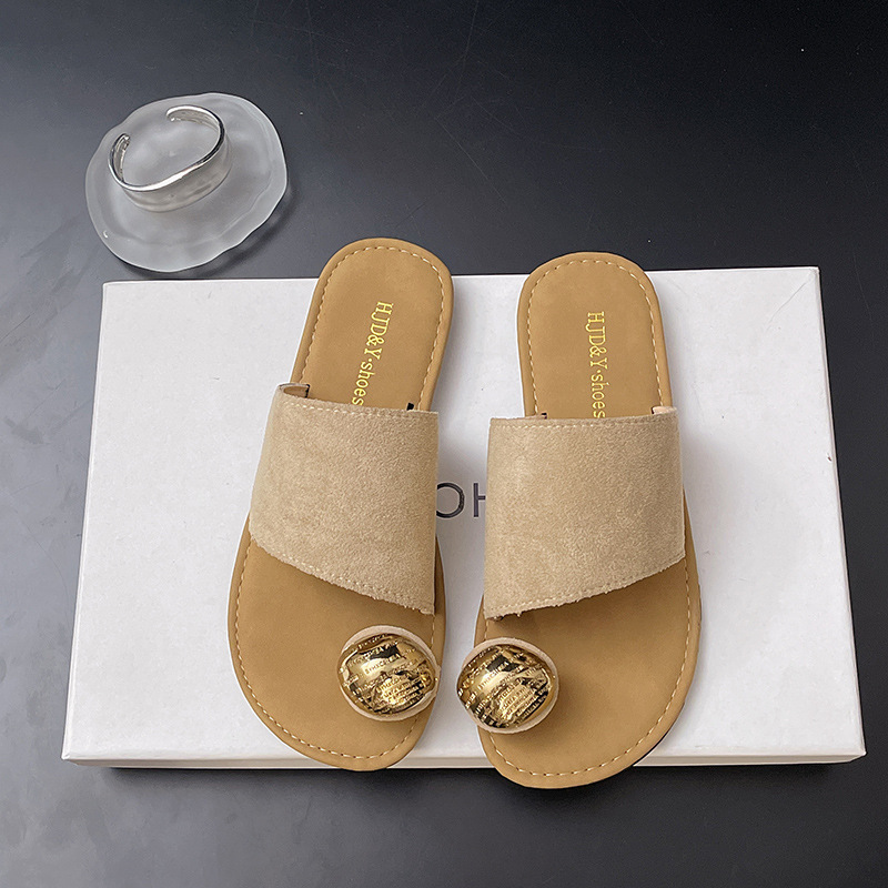 Women's Versatile Flat Bottomed French Toe Flip Flops foto 4