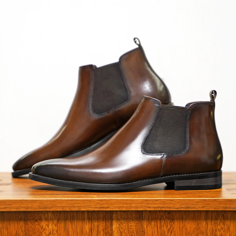 Chelsea Men's Sleeve Vintage Handmade Leather Boots foto 5