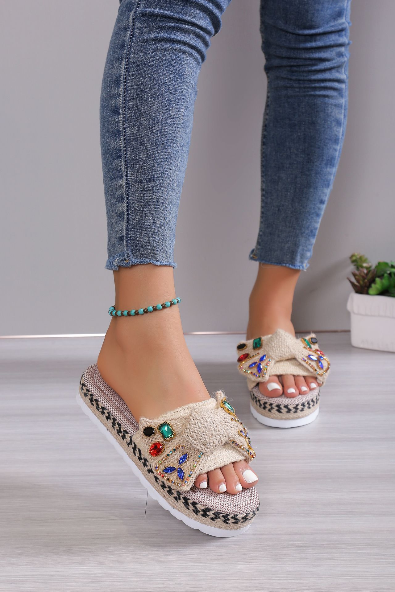 Women's Platform Sandals Beach Bow foto 4
