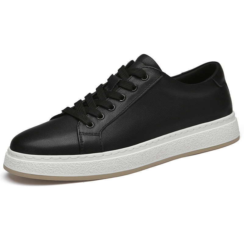 Men's Business Genuine Leather Lace-up Soft Bottom Platform Sneakers foto 4