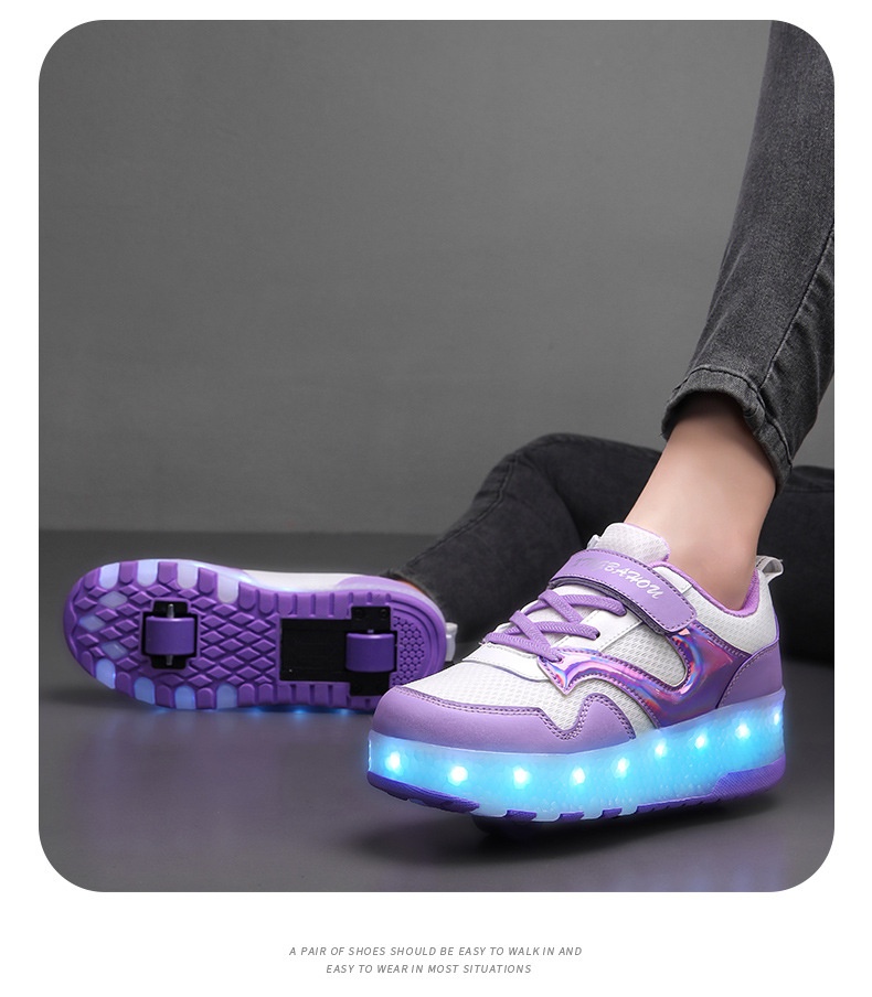 Mesh Heelys Double-wheeled Boys And Girls Skate Shoes foto 4