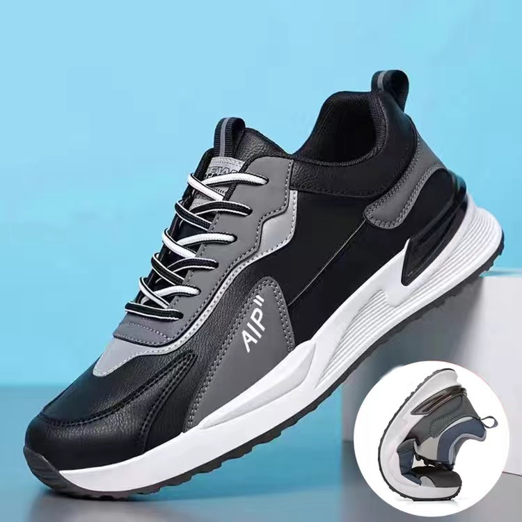Casual Men's Shoes Soft Sole Color-block Lace-up Sneakers Versatile Trendy Running Sports Shoes foto 5