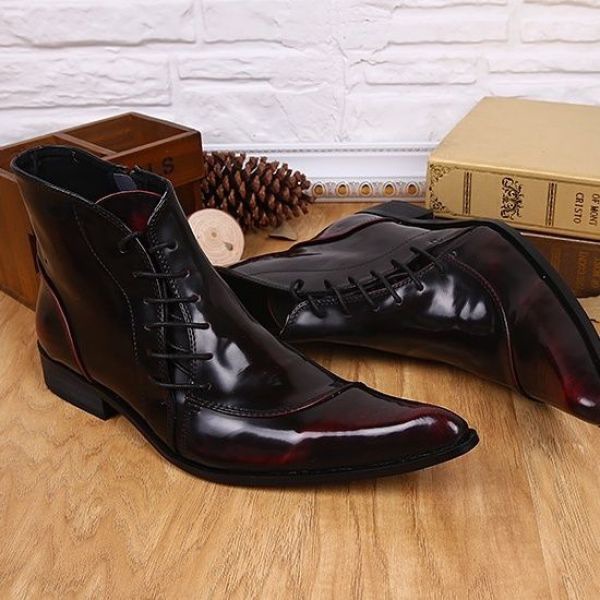 Light Luxury New Korean Style Men's Pointed Leather Boots foto 3