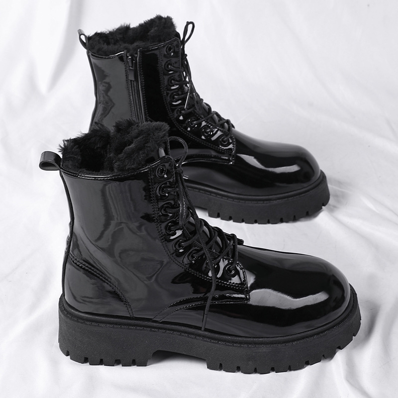 Martin Black Working Wear British Style Casual Motorcycle Leather Boots foto 5