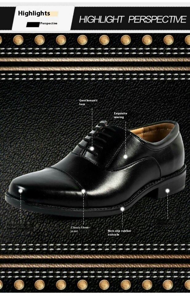 Mesh Three Connector Business Casual Leather Shoes foto 4