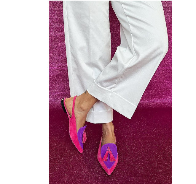 Color Matching Women's Plus Size Pointed Low Heel Slingback Sandals foto 2