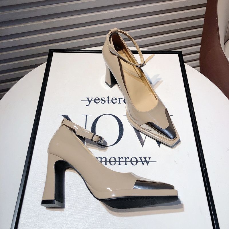 Arrival Elegant Chunky-Heel Peep-Toe Heels For Women foto 3