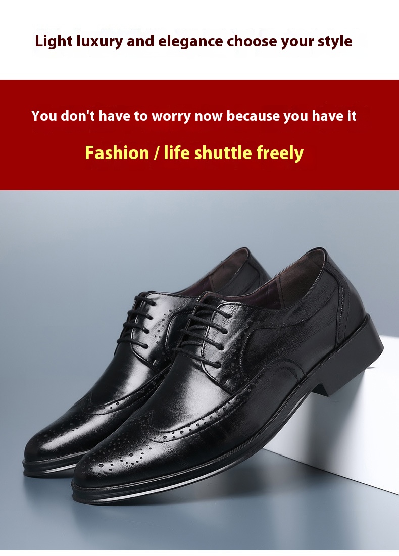 Block Carved Casual Leather Shoes For Men foto 4