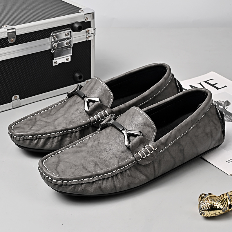 Genuine Leather All-match Men's Slip-on Gommino foto 4