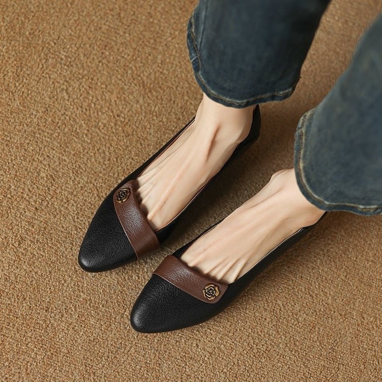 Spring New Comfort Pointed-toe Soft Bottom Versatile Color Matching Women's Shoes foto 4