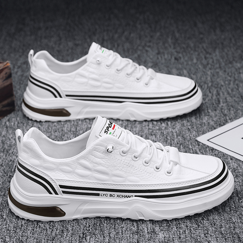 Youth Outdoor Sneakers Low-top Slip-on Casual Shoes Canvas White Shoes foto 5