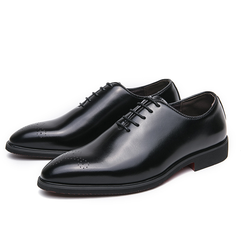Casual Fashion Simple Lace-up Trendy Business Formal Wear Leather Shoes foto 2