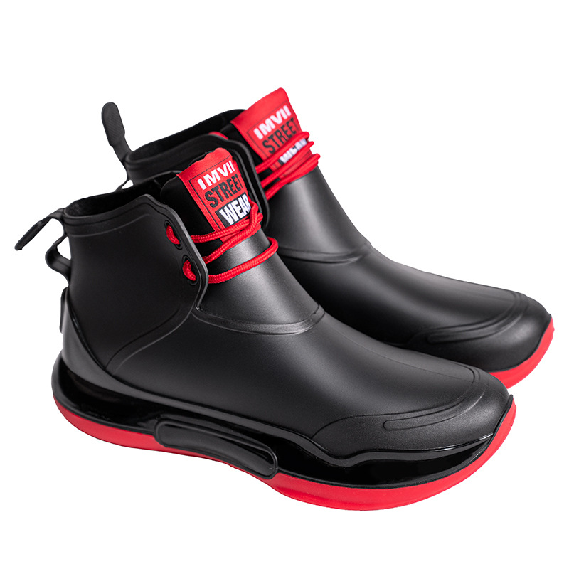 Cross-border Couple's Lace-up Unisex Camping Rain Non-slip Fishing Boots foto 3