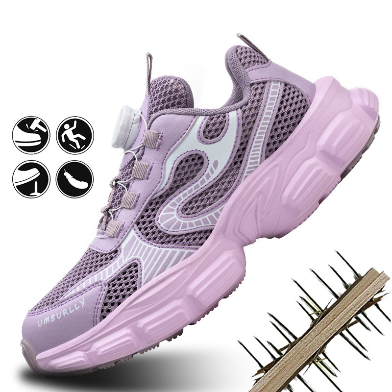 Women's Work Shoes Flying Woven Work Shoes Attack Shield And Anti-stab foto 2