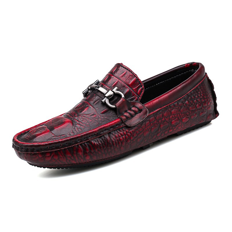 Crocodile Pattern Gommino Men's Shoes Breathable Business foto 5