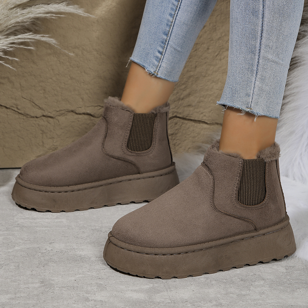 Thickened Snug-fitting Thermal Bread Cotton Boots foto 5