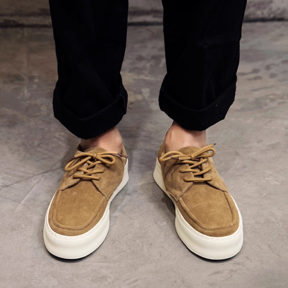 Thick Bottom Hight Increasing Board Suede Lace-up Casual Shoes foto 4