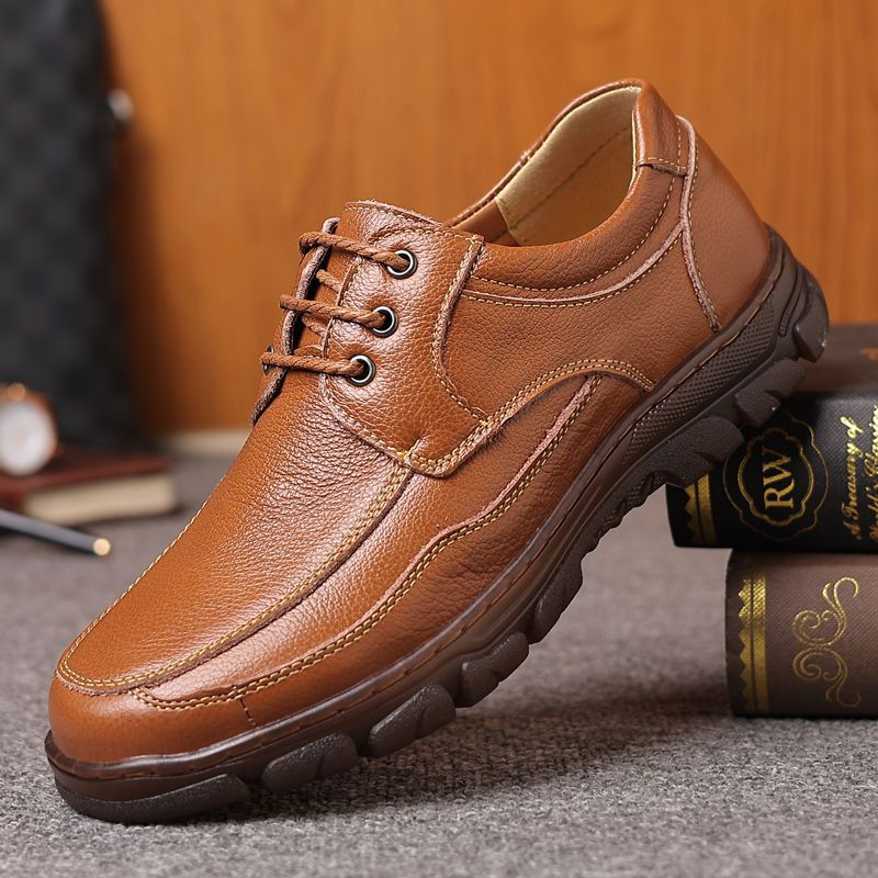 Mens Leather Shoes With A Tendon-sole foto 4