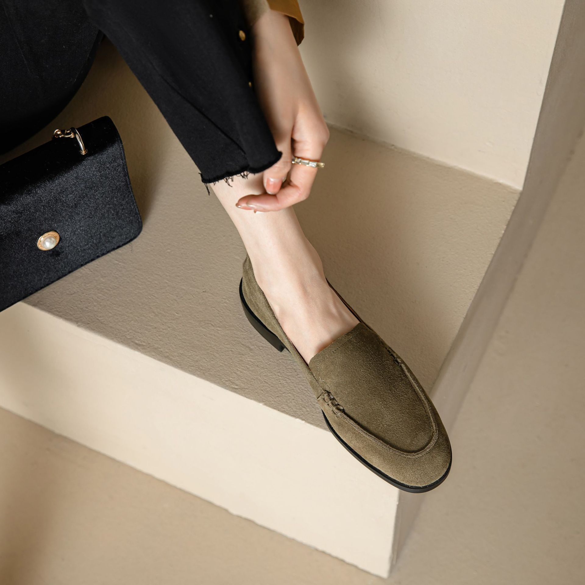 New Autumn Womens Shoes Chunky-heelLowheel Lowop Flats foto 3