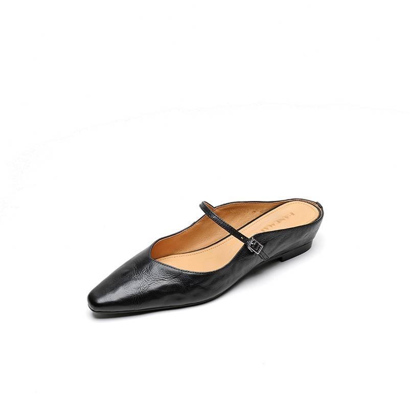 Retro Leather Slingback Wedge Sandals foto 4