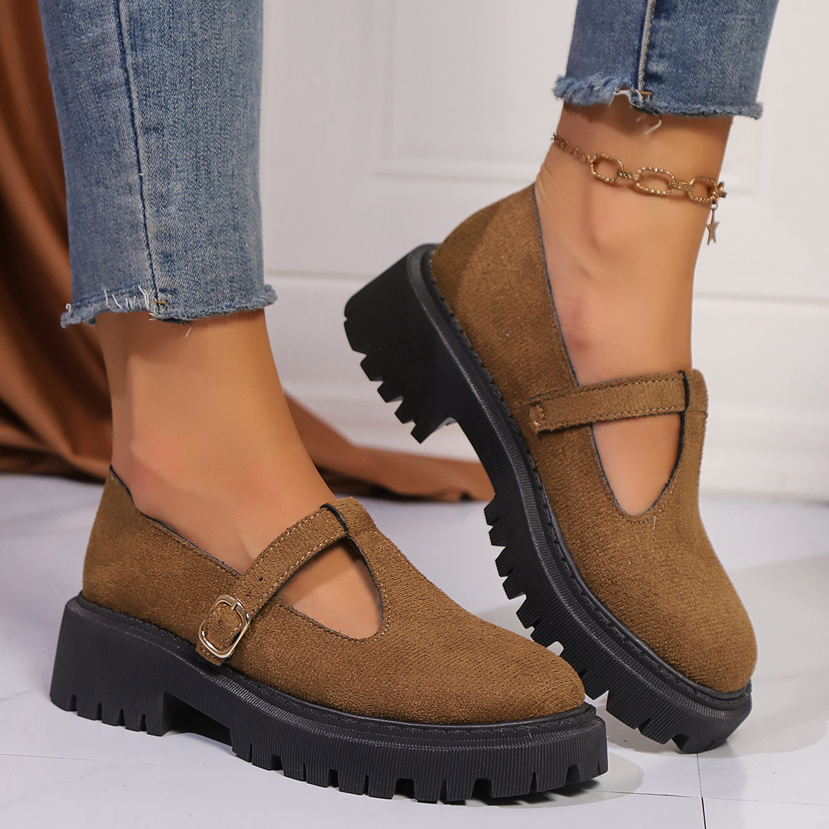 Thick Bottom Retro Shoes Female Plus Size foto 5