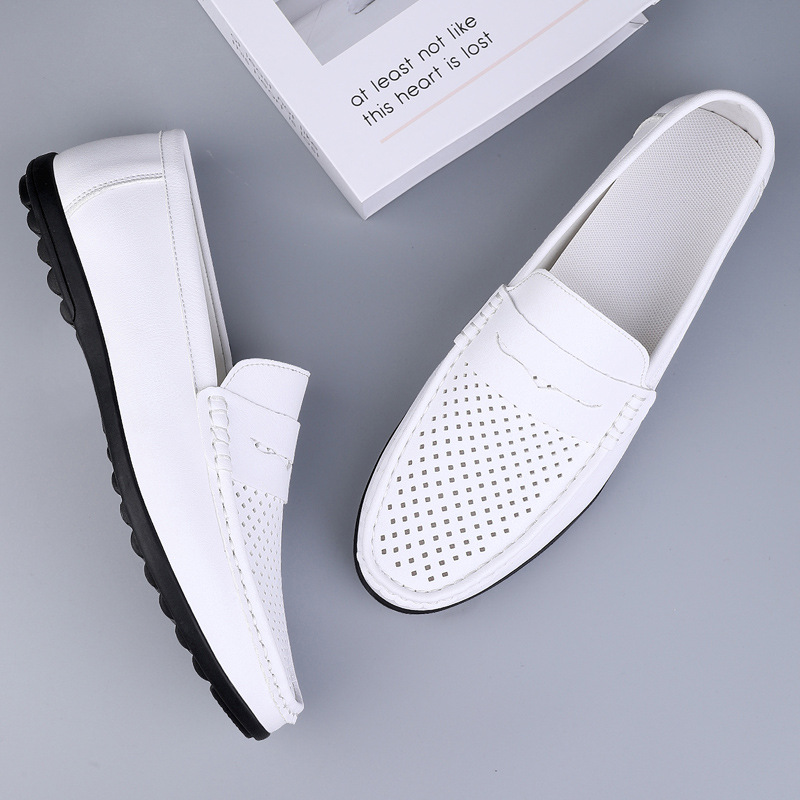 Men's Leather Shoes Microfiber Hollow-out Loafers foto 4