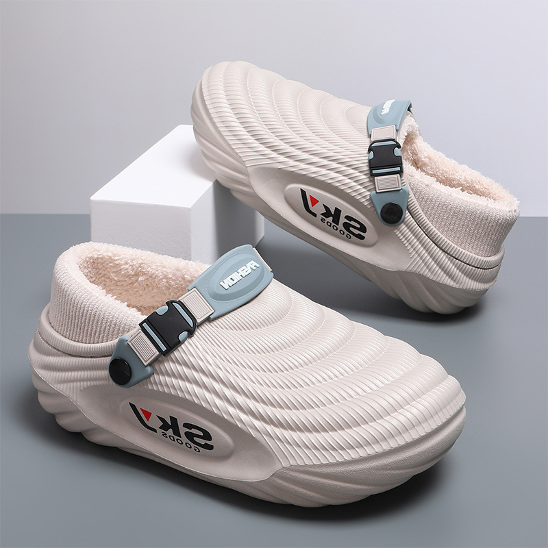 Men's Cotton Slippers Winter Thick Soles Height-increasing And Lined With Fleece foto 3