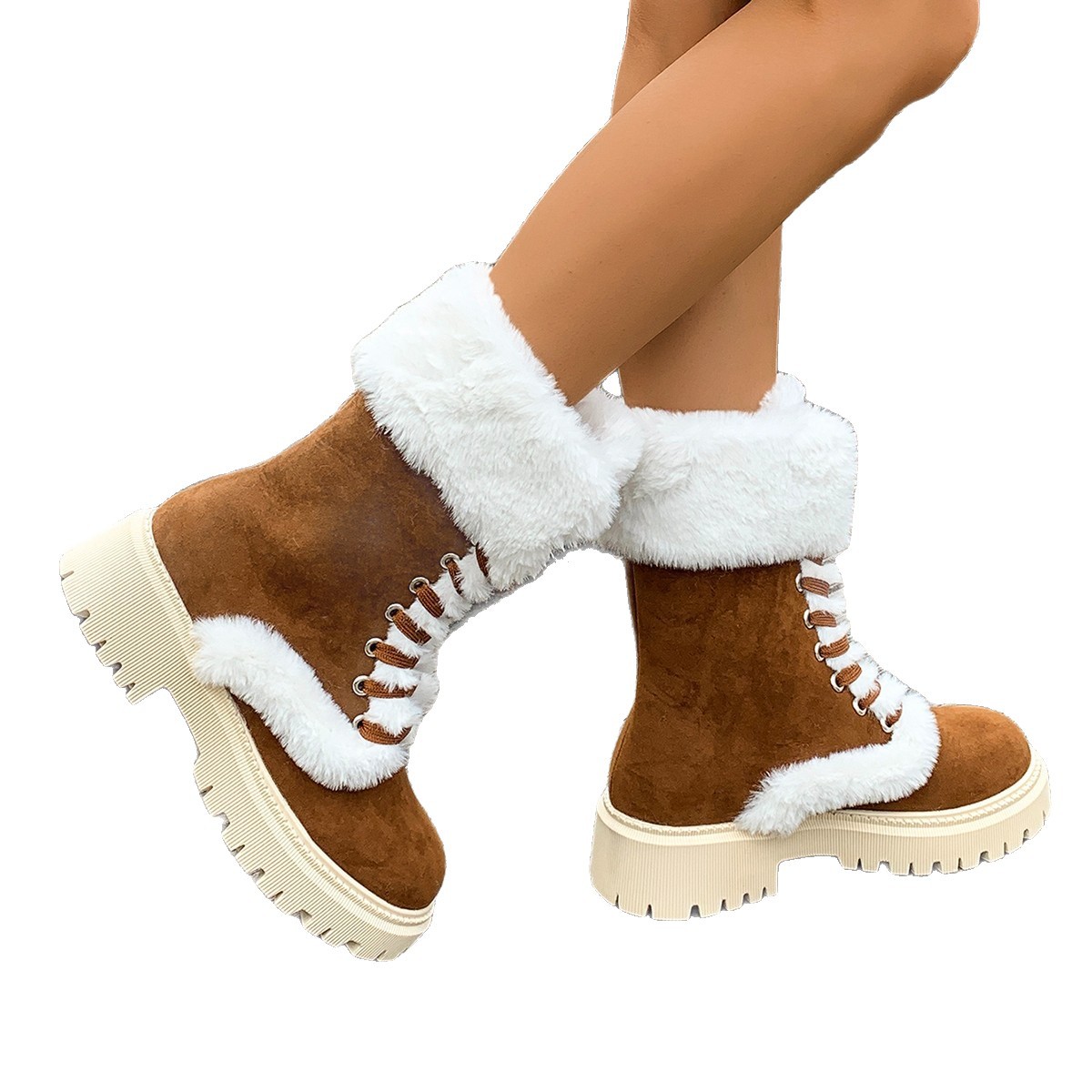 Women's Plus-size High-top Padded Thermal Snow Boots foto 5