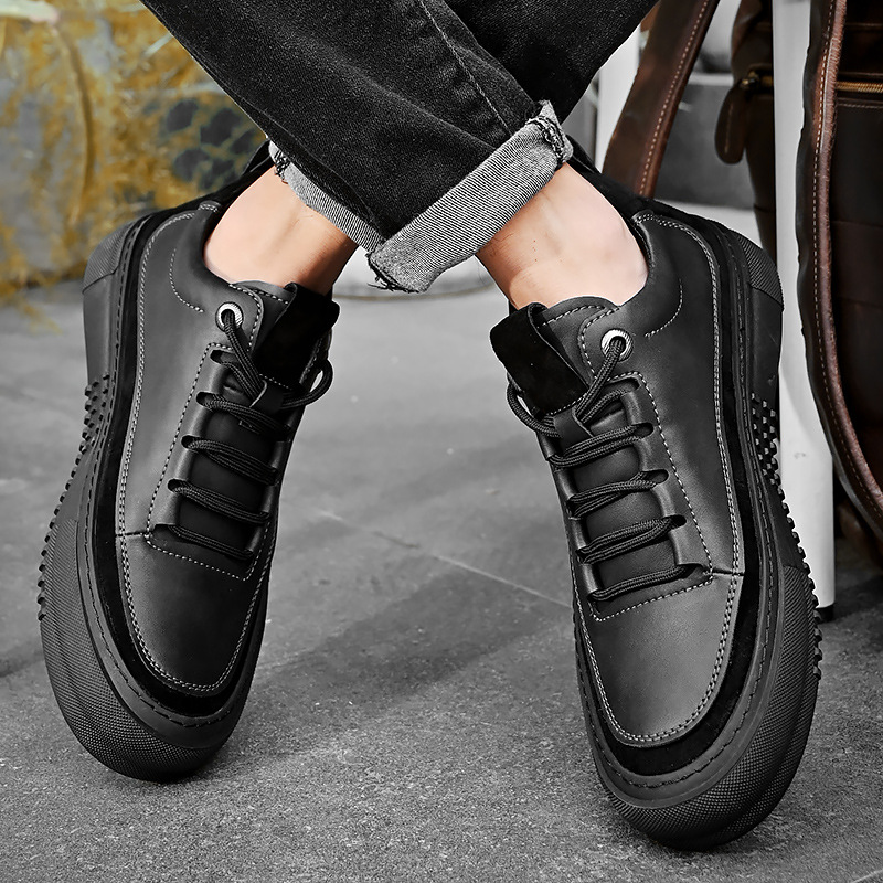 Genuine Leather Thick Bottom Soft Bottom Fashion Sports And Leisure Board Shoes foto 4