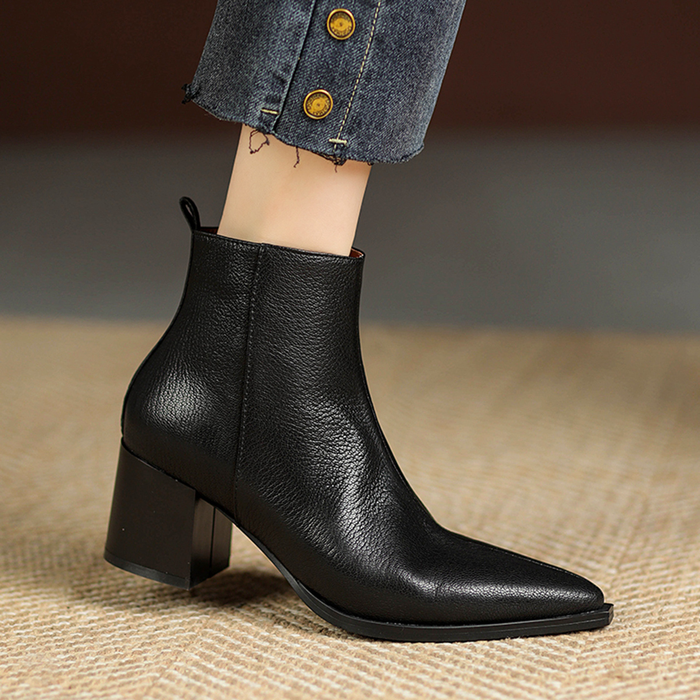 Autumn And Winter Women's Simple Leather Boots foto 4